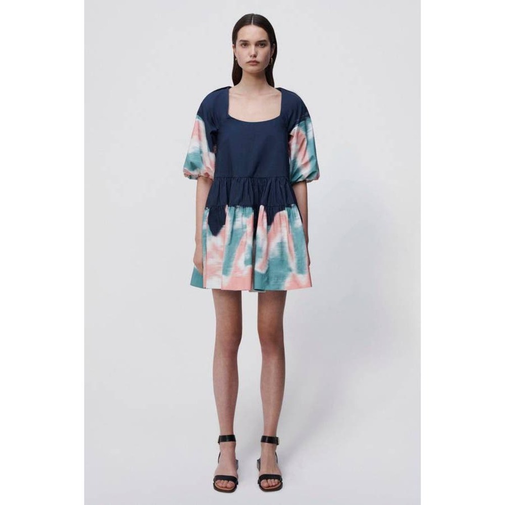 Jonathan Simkhai Baylee Puff Sleeve Mini Dress in Midnight Multi XS - Picture 2 of 4